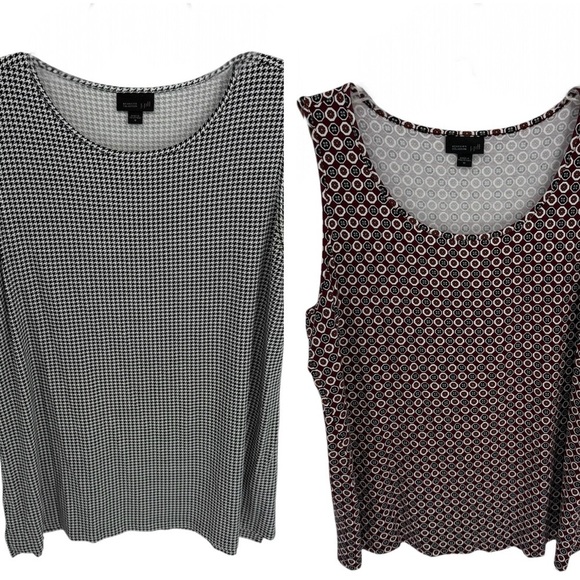 J Jill Wearever Women’s Tanks Sleeveless Top Bundle Size Medium Black Red - Picture 1 of 10